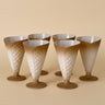 Set de seis copas vintage de cristal para postre