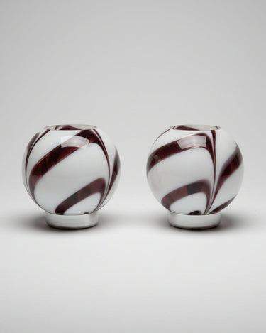 Pareja de lámparas vintage de vidrio de Murano