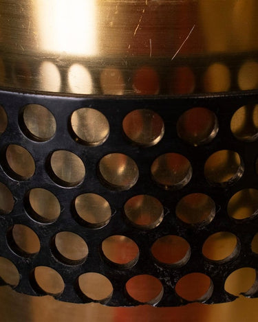 Paragüero vintage de metal dorado y negro · vista 2