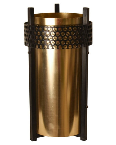 Paragüero vintage de metal dorado y negro · vista 5
