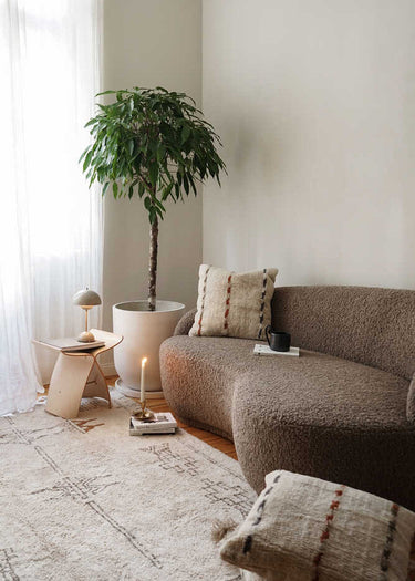 Alfombra Lavable de Algodón Nómada Kerman Beige 120 x 160 cm