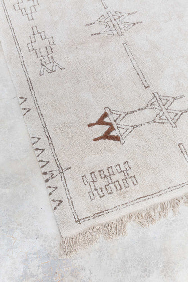 Alfombra Lavable de Algodón Nómada Kerman Beige 120 x 160 cm