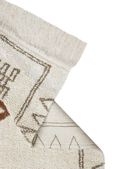 Alfombra Lavable de Algodón Nómada Kerman Beige 120 x 160 cm