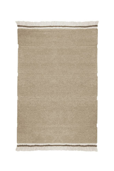 Alfombra Steppe beige con flecos vista completa