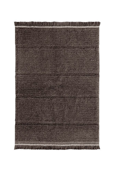Alfombra lavable de lana Steppe marrón de 80 × 140 cm