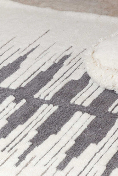 Alfombra Lavable de Lana Zagros Natural Gris 140 x 200 cm