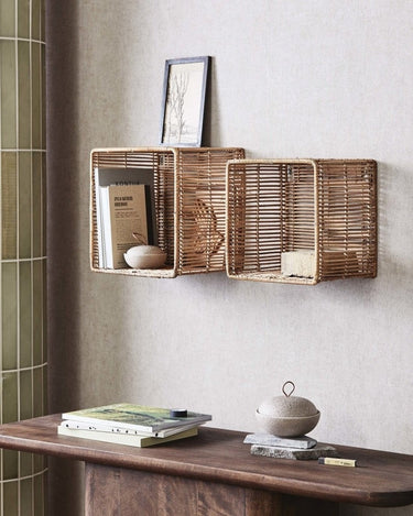 Set de cajas de almacenamiento ZEYA de mimbre natural